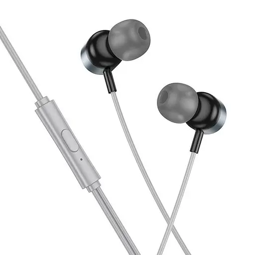 Дротові навушники Hoco M122 Power metal універсальні earphones with microphone, 3.5mm, 1.2m, metal-grey - фото 2
