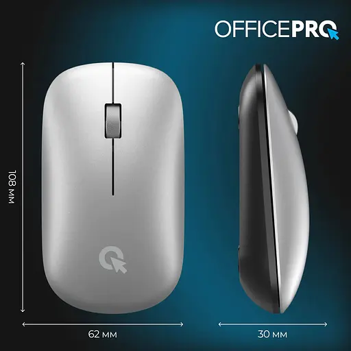 Мышь OfficePro M225S Silent Click Wireless Silver [144298] - фото 11