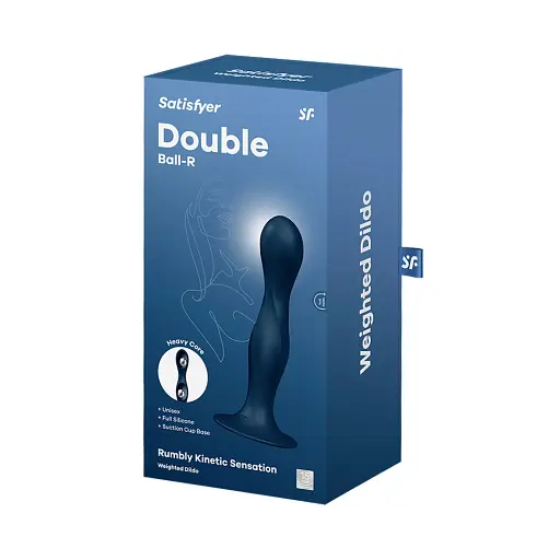Фаллоимитатор Satisfyer Double Ball-R 17.7 см синий - фото 5