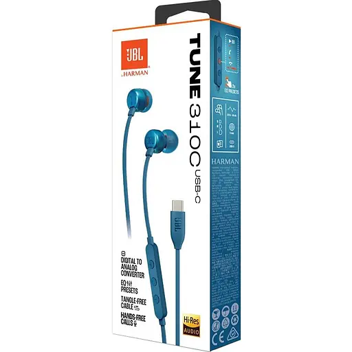 Навушники JBL Tune 310C Blue JBLT310CBLU (134508) - фото 7
