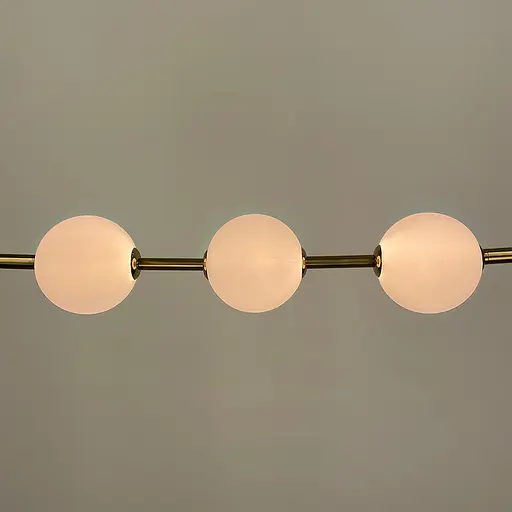 Удлиненная латунная люстра с 3-мя акриловыми шариками | Ст. 910A/3 AB | Line F - фото 5