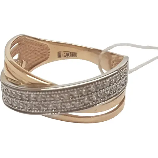 Золотое кольцо Харьковская ювелирная фабрика с фианитами. 80689 16