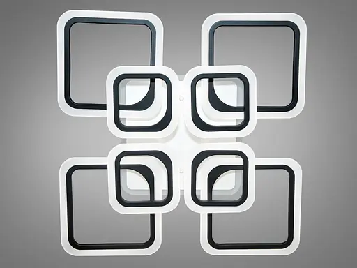 Світлодіодна люстра смарт світильник з пультом, диммером, 145W, чорна - фото 2