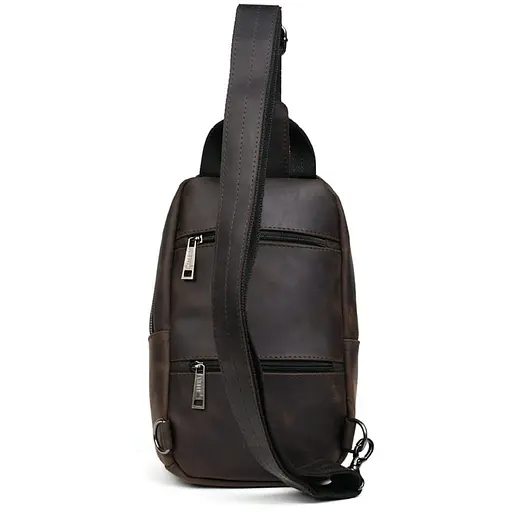 Рюкзак слинг кожаный с карманами TARWA 29х17х8 см sum0028240 - фото 6