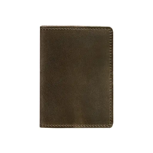 Кожаная обложка для паспорта и военного билета 1.3 темно-коричневая Crazy Horse - фото 7