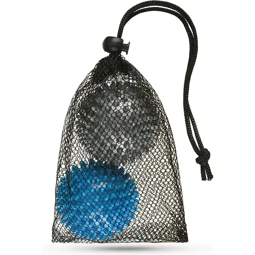 Набор массажных мячей Gymtek 70 мм 2 шт твердый/мягкий серо-голубой - фото 8