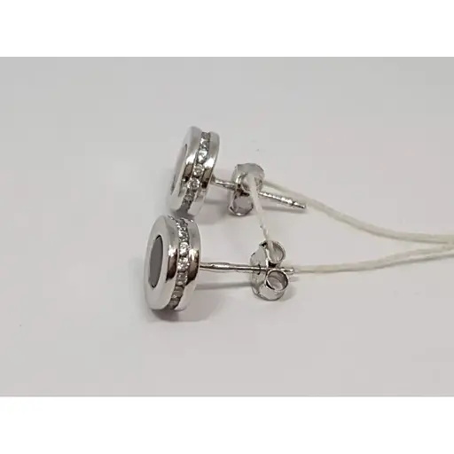 Серебряные пуссеты Silvex 925 с ониксом и фианитами. СК2ОФ/1109 - фото 4