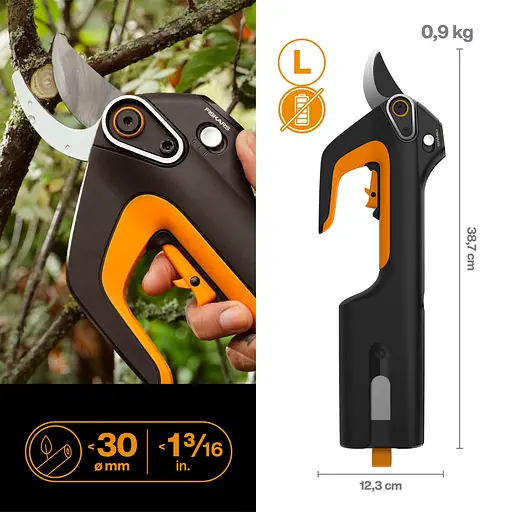 Аккумуляторный секатор Fiskars ePruner Bypass до 30 мм USB-C, БЕЗ АКБ (1082298) - фото 2