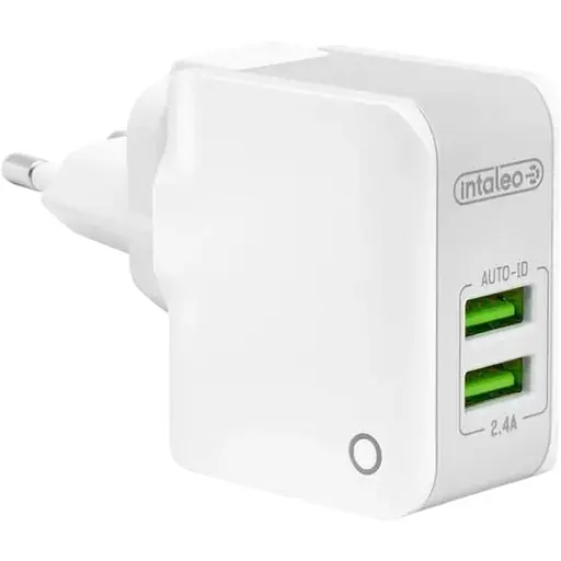 Мережевий зарядний пристрій Intaleo TCA242 (2USB, 2.4A) White (1283126477492)