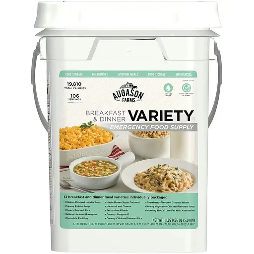 Сублимированные завтраки и ужины Augason Farms 106 порций с большим сроком годности 30 лет