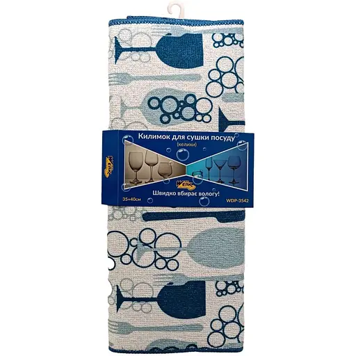 Коврик для сушки посуды Werk WDP-3542 40х35 см бокалы (149641)