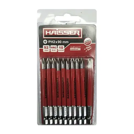 Набор бит Haisser PH2 х 90 мм 10шт. (81310)
