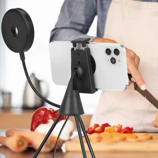 Кільцева LED лампа Puluz SYA0014601 зі штативом для телефону - фото 5