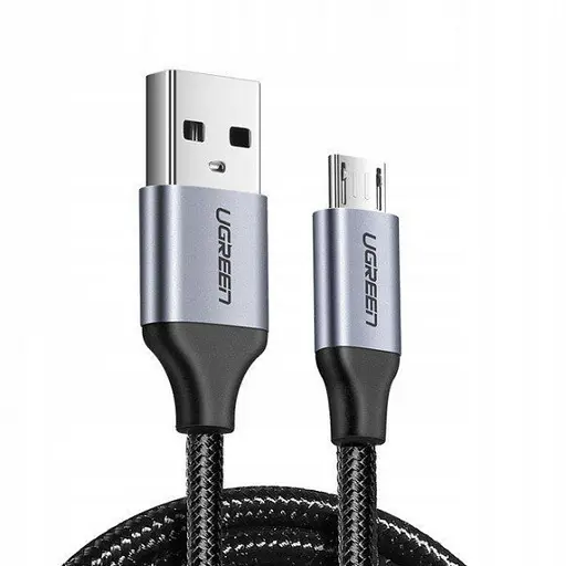 Кабель Ugreen US290 USB 2.0 - micro-USB Aluminum Braid 2 м чорний (60148)