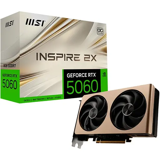 Відеокарта MSI GeForce RTX 5060 Inspire 2X OC 8GB (G506-8I2C/912-V537-001) UA [133920]