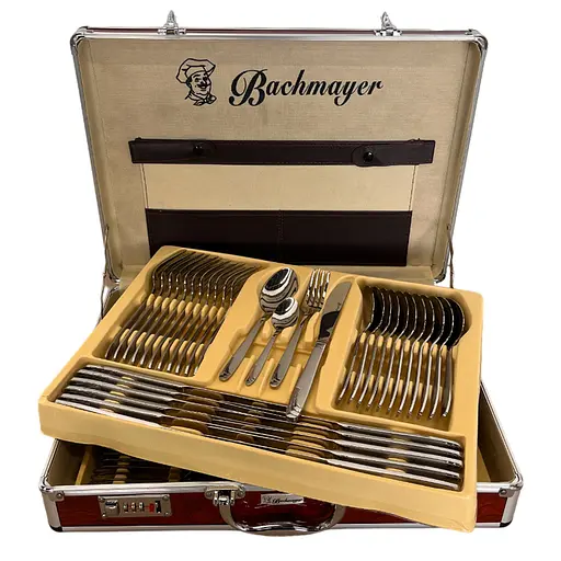 Набор столовых приборов Bachmayer BM-7204 на 12 персон в подарочном чемодане 72 предмета - фото 3