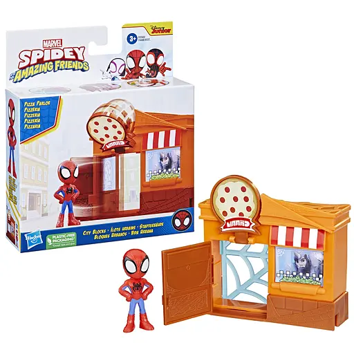 Набор игрушечный Hasbro Spidey and Hi Amazing Friends City Blocks Pizza Spidey (F6688_F8360)