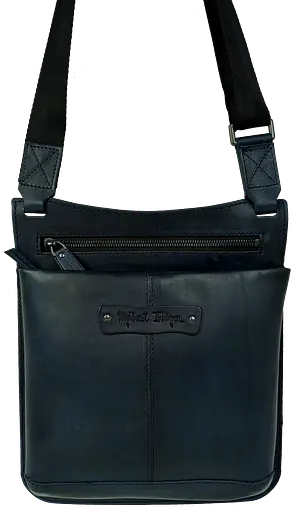 Мужская кожаная сумка на плечо , Украина синяя Mykhail Ikhtyar sum0028765 - фото 2