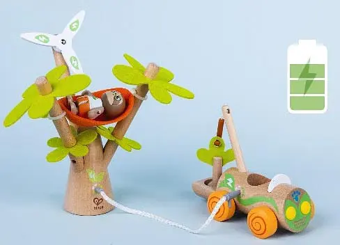 Деревянный развивающий игровой набор Hape Электрокар для посадки деревьев E3417 - фото 7