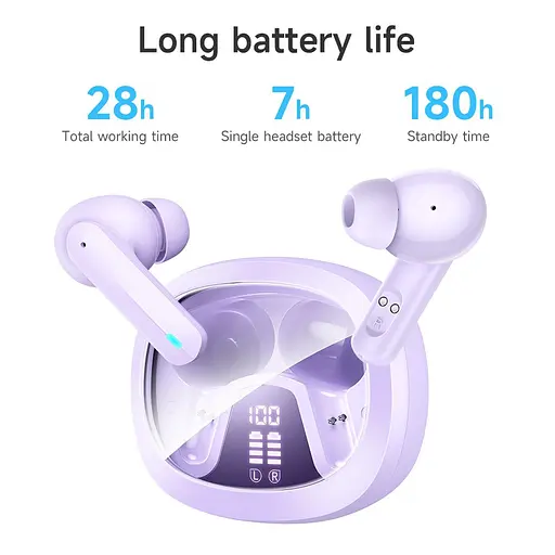 Навушники Hoco EQ6 Shadow TWS | BT5.3, 40/320mAh, 7h | purple - фото 2