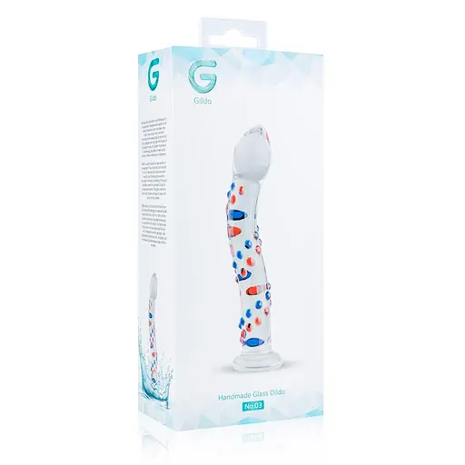 Скляний дилдо з вигинами та малюнком Gildo Glass Dildo No. 3 - фото 6