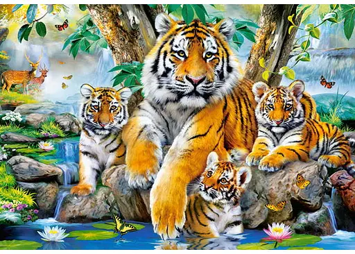 Пазл Castorland Семья тигров у ручья 1000 эл. (C-104413) - фото 2
