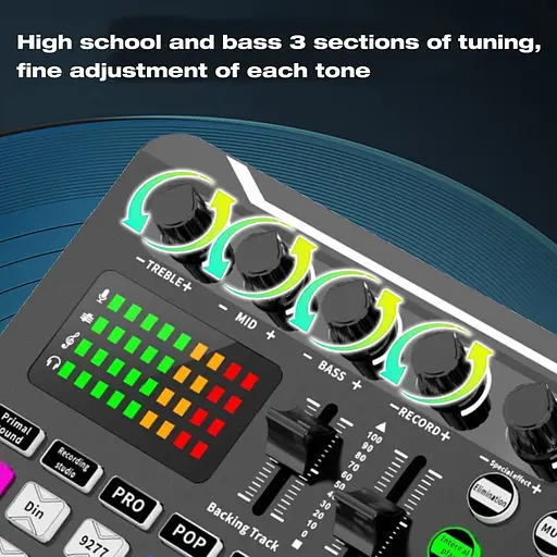 Звуковая микшерная плата, звуковая карта для изменения голоса с несколькими звуковыми эффектами, живая звуковая карта для прямой трансляции - фото 7