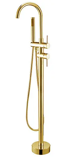 Смеситель для ванны Rea Ortis L.gold золотой напольный REA-B7430 Золотой - фото 1