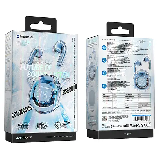 Бездротові навушники Acefast TWS T8 блакитні - фото 3
