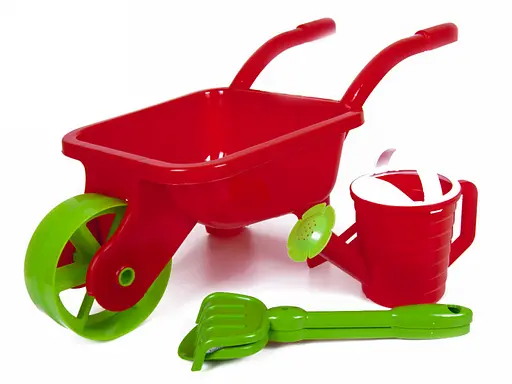 Тачка садовая с лейкой, лопатой и граблями Kinderway, 01-124