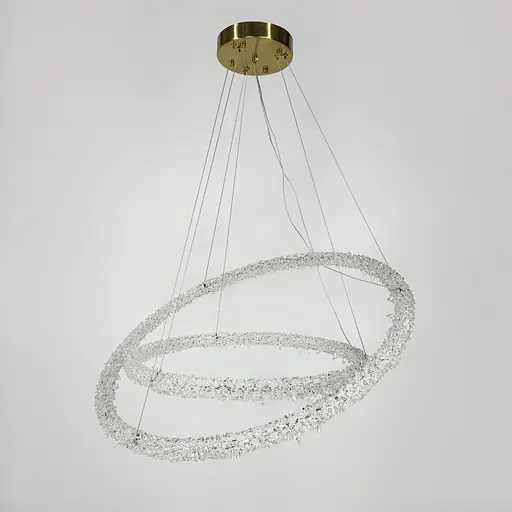 Невероятная хрустальная подвесная латунная люстра Ø 80+60 см | Ст. MD9105R-800+600 AB | Line F - фото 7