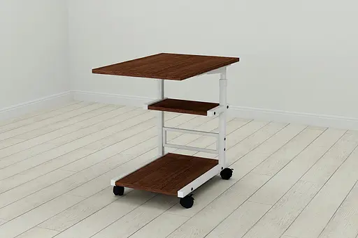 Стол приставной Ferrum-decor Адан 62x40x60 металл Белый ДСП Венге 16мм (FRD-105394)