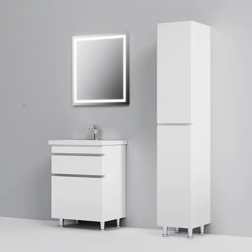 Тумба з умивальником AM.PM Hit підлогова 60 см білий M93A-FSX0602-WC0602WG38 Білий - фото 6