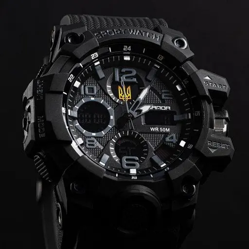 Часы мужские наручные Sanda Peremoga (Черные) - фото 2