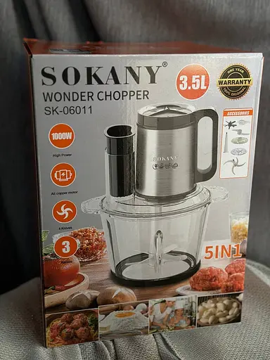 Многофункциональный блендер Sokany SK-06011 стеклянная чаша 5в1 1000Вт 3.5л - фото 6