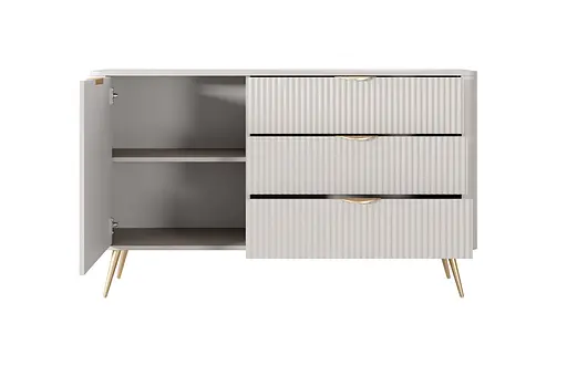 Комод Perfect Home Ланте / Lante 1-дверний з 3 шухлядами і золотими ніжками 1D3S/138 Беж (PFH-091116) - фото 6