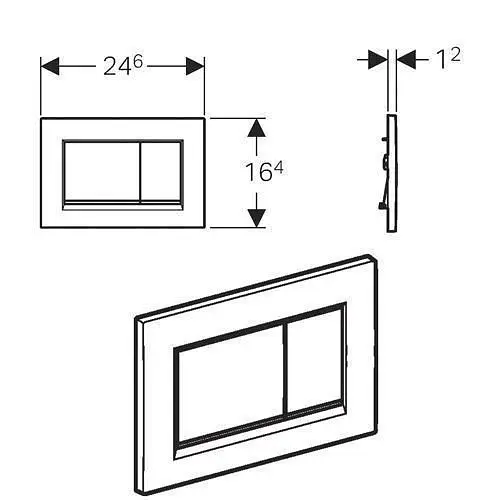 Клавіша змиву Geberit Sigma30 чорний 115.883.DW.1, Чорний - фото 2