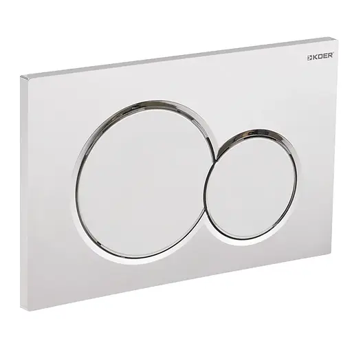 Панель смыва Koer KT-0601-01 пластиковая, кнопка круглая KR5174, Хром - фото 1