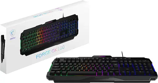Клавіатура ігрова мембранна MSI FORGE GK-100 Black, 104key, USB-A, EN/UKR/RU, ColorLED - фото 4