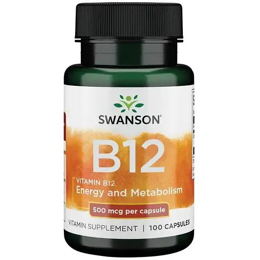 Витамины и минералы Swanson Vitamin B12 500 mcg 100 капсул - фото 1