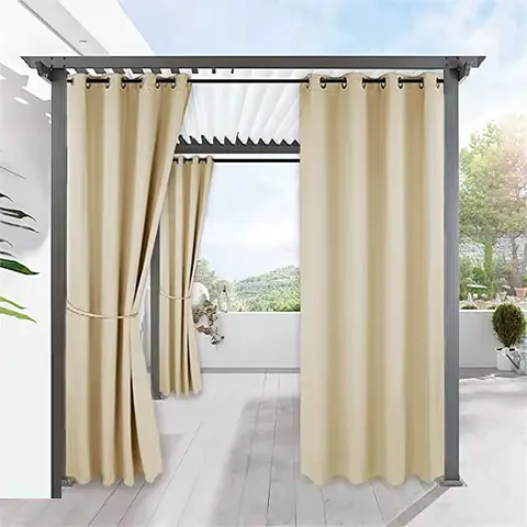 Штора уличная водонепроницаемая для беседки (2.6 х 1.45 м) Бежевый - фото 2