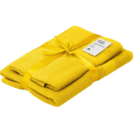 Набор полотенец махровых Ardesto Essence 50х90 см 70х140 см 2 шт. 100% хлопок желтый (ART2358YE)  - фото 1