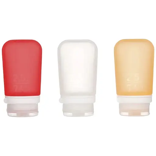 Набір силіконових пляшечок Humangear GoToob+ 3-Pack Medium Clear/Red/Orange (1054-022.0039)