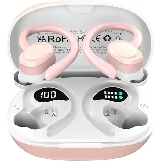 Беспроводные наушники Hupoaf, спортивные Bluetooth-наушники с микрофоном, беспроводные наушники-вкладыши со скобками для ушей, двойной