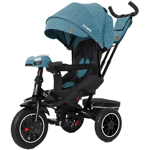 Велосипед трехколесный Tilly CAYMAN с пультом и усиленной рамой T-381/7 Бирюзовый лен /1/ - фото 1