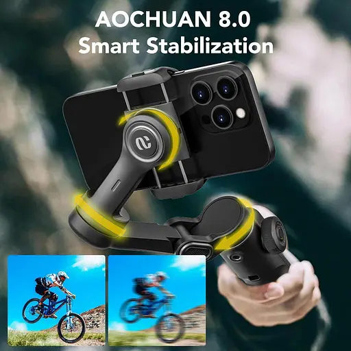 Триосьовий стабілізатор Aochuan Professional Gimbal Stabilizer for Smartphone Smart X2 чорний - фото 9
