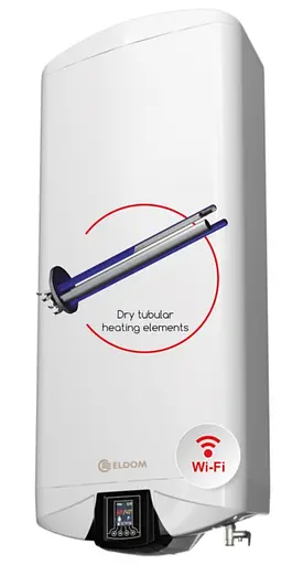 Водонагреватель Eldom GALANT 100 л, 3,3 кВт, мокрый ТЭН, вертикальный, прямоугольный, белый (DU100W-W) - фото 2