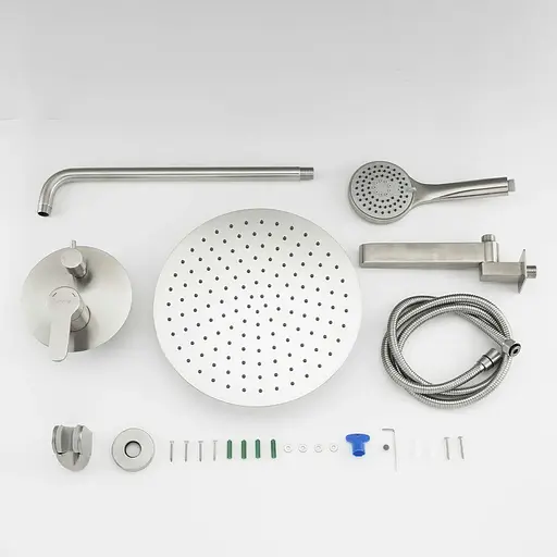 Душевая система скрытого монтажа Gappo G7199-30 с 3-функциями, излив - переключатель на лейку, нержавеющая сталь - фото 8