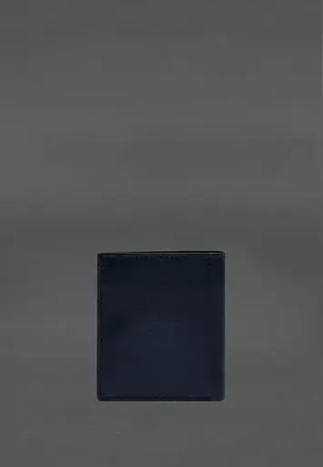 Кожаный портмоне на кнопке Brut синий краст - фото 5