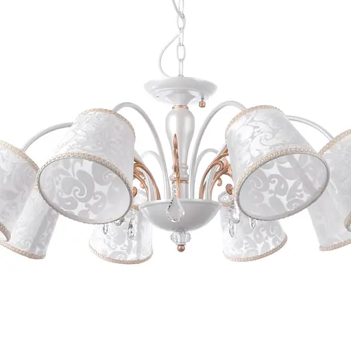 Люстра подвесная Brille с абажуром классическая E14 40W WH (BKL-573S/8) - фото 2